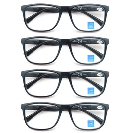 OLOMEE Reading Glasses Men Blue Light Blocking Large Oversized Wide Black Readers +1.50 Square Cheaters W/Big Head/Large Face