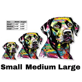 Colorful Labrador Sticker Waterproof Vinyl Stickers Decals for Laptop Water Bottle Phone Luggage Car Truck - Medium 5.7" x 6"