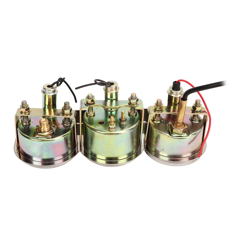 52mm Car Triple Gauge Kit White Dial 12V Oil Pressure