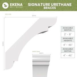 3"W x 18"D x 24"H Ozark Signature Urethane Knee Brace, Primed Tan