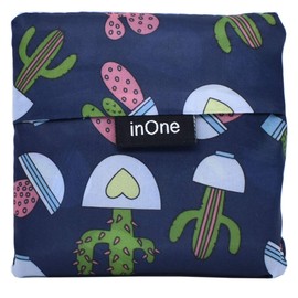 Reusable Grocery Bags Portable Fold Shopping Tote Bags with Pouch - Cactus 1 Pack