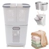 Laundry Basket on Wheels, 3 Section Detachable Laundry Hamper with