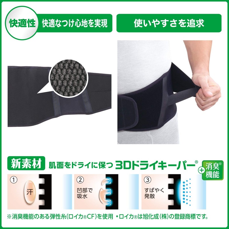Nippon Sigmax MediAid Supporter, Firm Guard, Lower Back, Standard, Large