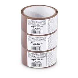 SCLEY 3 Stück Paketband, Klebeband Breite 45mm, Länge 40m, Packband PP, Braun Paketklebeband, Verpackungsband für Umzug, Renovierung, Sanierung, A0340-020340