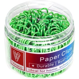 Green Paper Clips Assorted Size, Sturdy 2" Large Paper Clips and 1.3" Medium Paper Clips (50MM & 33MM) Great for Thicker Files.