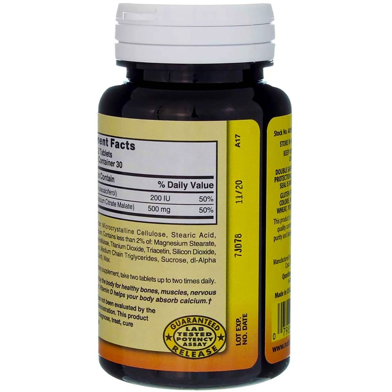 Nature`s Blend Calcium Citrate With D 500Mg Tablets 60 Ct