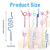 12 Pcs Colorful Curly Straws - Reusable Party Straws for
