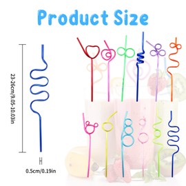 12 Pcs Colorful Curly Straws - Reusable Party Straws for Kids and Adults, Fun Drinking Straws