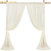 Chiffon Backdrop Curtain Ivory 5ft x 10ft 2 Pieces Cream