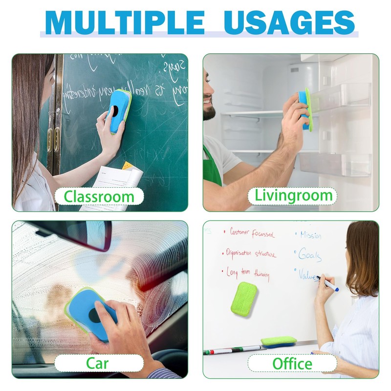 1Pc Chalkboard Eraser - Washable Reusable Microfiber Eraser Cleaning Chalk/Markers/Duster