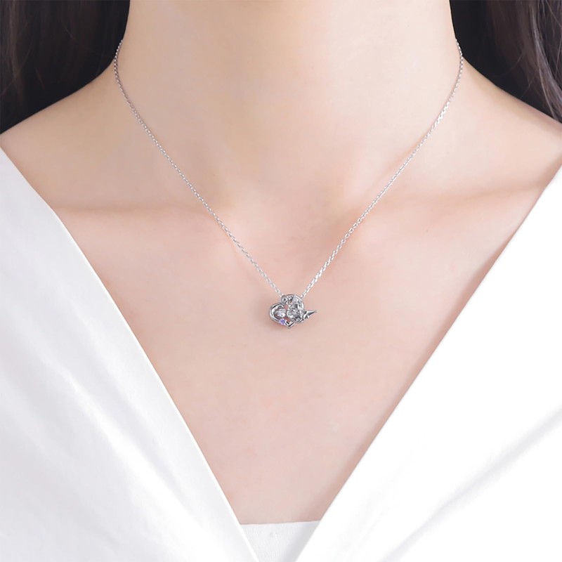 [ ホワイトクローバー ] クロミ 20周年 レディースネックレス ダンシングストーン サンリオキャラクターズ シルバー925 サージカルステンレス316L