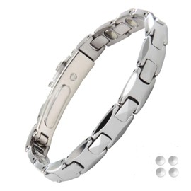 [He] 12 Tablets, 99.99% Purity, Germanium Bracelet, Men's, Anti-Static Bracelet, Magnetic, Tungsten, Total Germanium, Tungsten Bracelet, Germanium Bracelet
