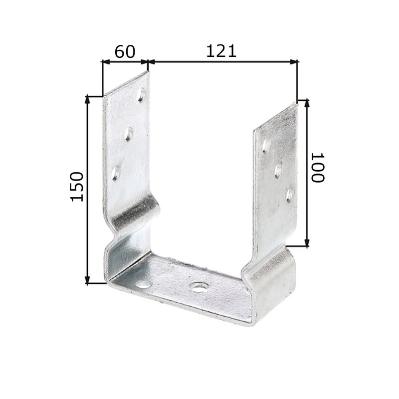 Ultiness® U-Post Support with Beam Support U-Shape Hot-Dip Galvanised Robust
