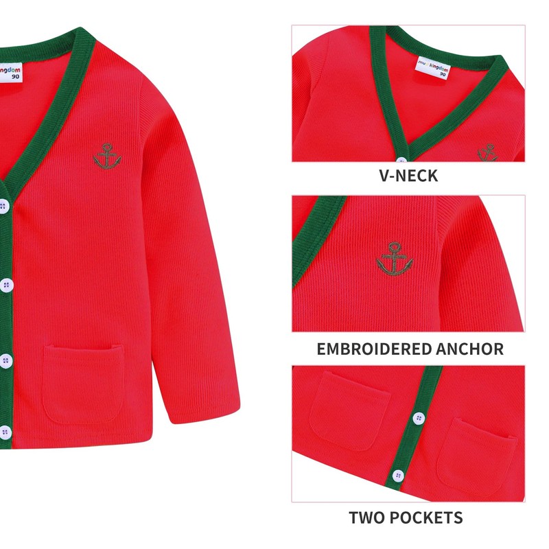 Mud Kingdom Chaqueta tipo cárdigan para niños pequeños bordada casual,
