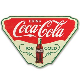 Open Road Brands Coca-Cola Ice Cold Wood Wall Decor - Retro Coca-Cola Sign for Kitchen, Man Cave or Garage