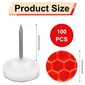 100pcs Reflective Trail Tacks, Bright Eyes Hunting Trail Markers Glow in The Dark Box Package Reflective Push Pins for Hunting Camping Hiking Survival Outdoors Accessories