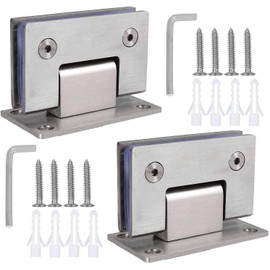 2PACK 90 Degree Shower Door Hinges, Heavy Duty Frameless Glass Door Hinges Stainless Steel Bathroom Gate Clamp for 8-12 mm Toughened Glass, Rust & Corrosion Resistance