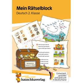 Mein Rätselblock Deutsch 2. Klasse: Rätsel für kluge Köpfe mit Lösungen - Förderung mit Freude (Das Rätselbuch für die Grundschule, Band 682)
