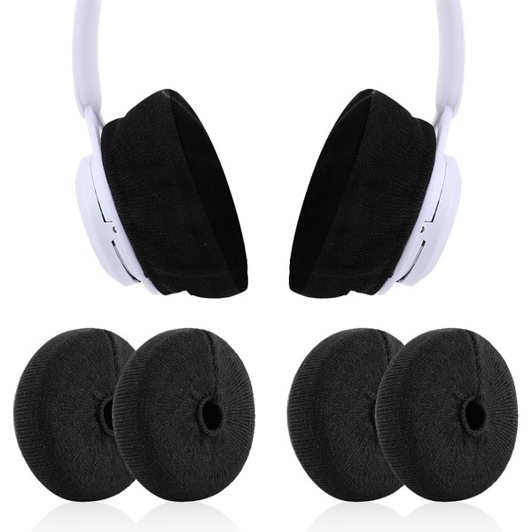 2 Pairs Earpads Sweater Covers, Stretchable Knit Fabric Headphone Sweat
