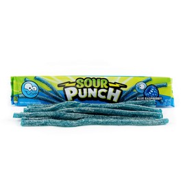 Sour Punch Straws, Sweet & Sour Flavored Soft, Chewy Candy, Tray, Blue Raspberry, 48 Oz
