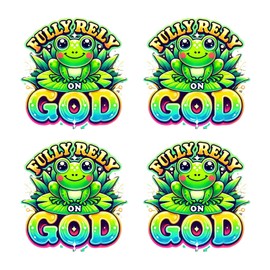 Fully Rely On God Temporary Tattoos, Set of 50, Frog Design