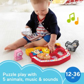 Fisher-Price Toddler Shape Sorting Toy Laugh & Learn Farm Animal Puzzle with Music & Sounds for Kids Ages 1+ Years​