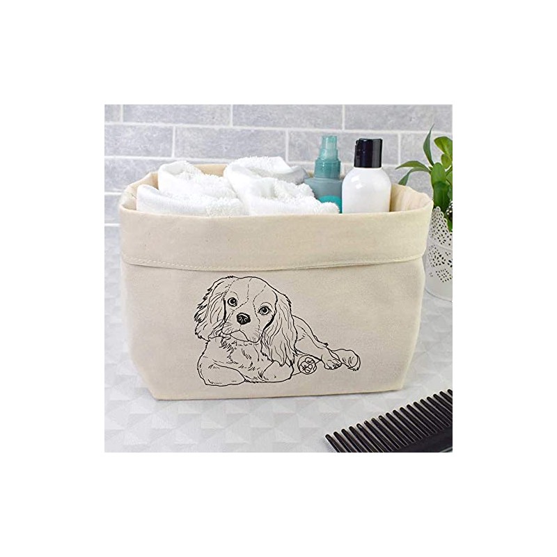 Large 'Cavalier King Charles Spaniel' Canvas Organiser/Storage Bag (OR00017464)