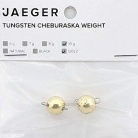 Jaeger Fishing Tungsten-Gewichte für Softbaits zum Barschangeln Tungsten Cheburashka Sinker Goldfarben, Gewicht/Inhalt:10g / 2 Stück