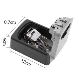 Holdfiturn Wall Mounted Key Safe Combination Lock Box with 12-Digit Code Secure Outdoor Key Box Waterproof for House Business Garage and More Black and Grey (4-bit, Grey)