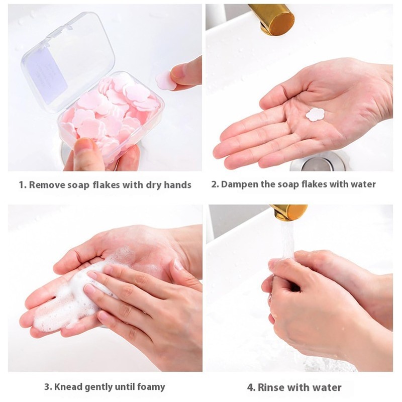 Portable Hand Washing Soap Sheets, 400 Travel-Sized Dissolvable Cleansing Sheets,