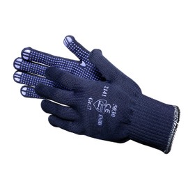 Knitted Gloves Cotton/Polyester with Pimples Medium Weight Blue - 12 Pairs, blue, 5030