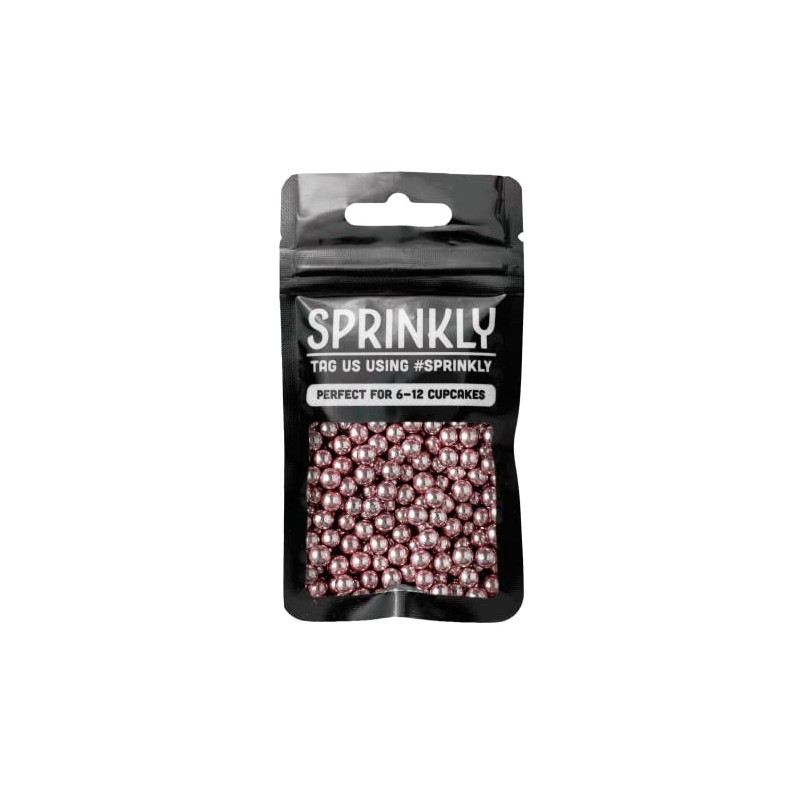 SPRINKLY - Metallic Pearls - Rose Pink - 6mm -