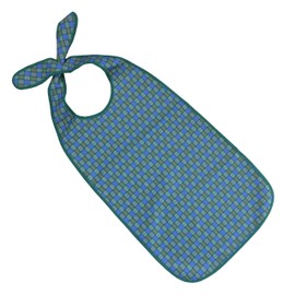 PFLEGE POINT® Adult Clothing Protector Waterproof Apron with Buckle, green-blue