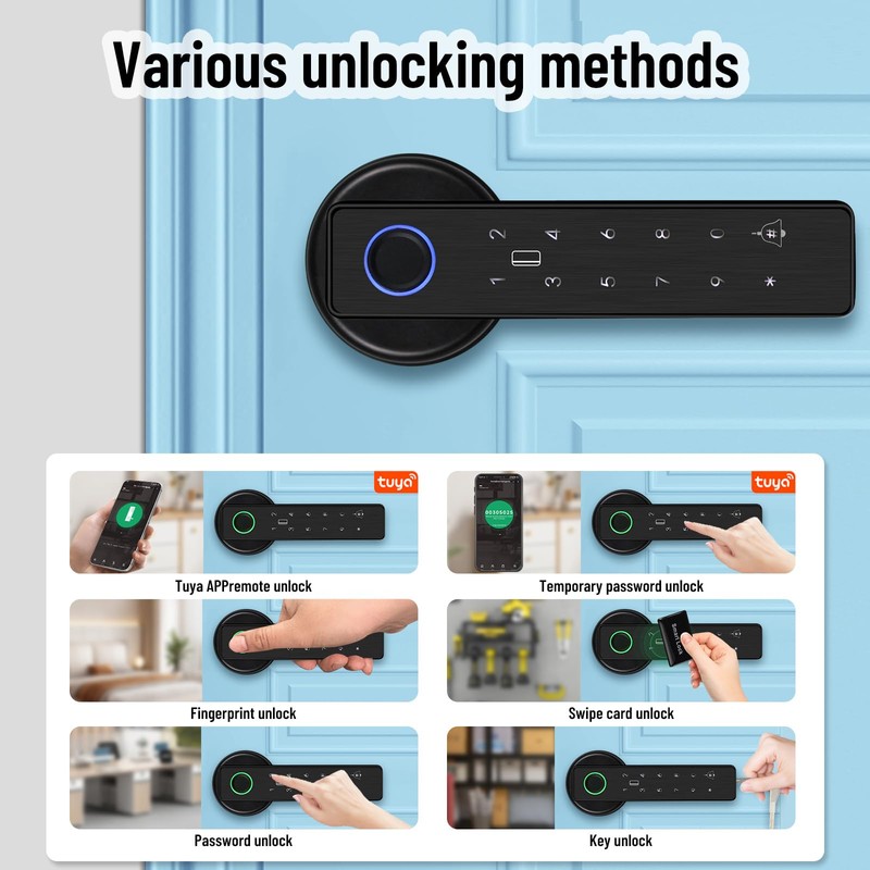 XYBkey Smart Door Lock 5-in-1 Door Handle Electronic Keypad Supports