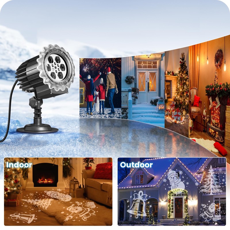 GOEBLESON Christmas Projector Lights Outdoor, Waterproof & Adjustable LED Christmas