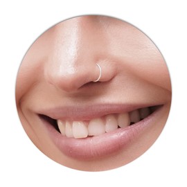 Silver Fake Nose Ring 24 Gauge Tiny 925 Sterling Silver Fake Nose Piercing - Faux Nose Jewelry For Women