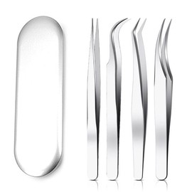 Pingshow44 New Arrival Recommended Nail Parts Tweezers 4-Piece Set Eyelash Precision