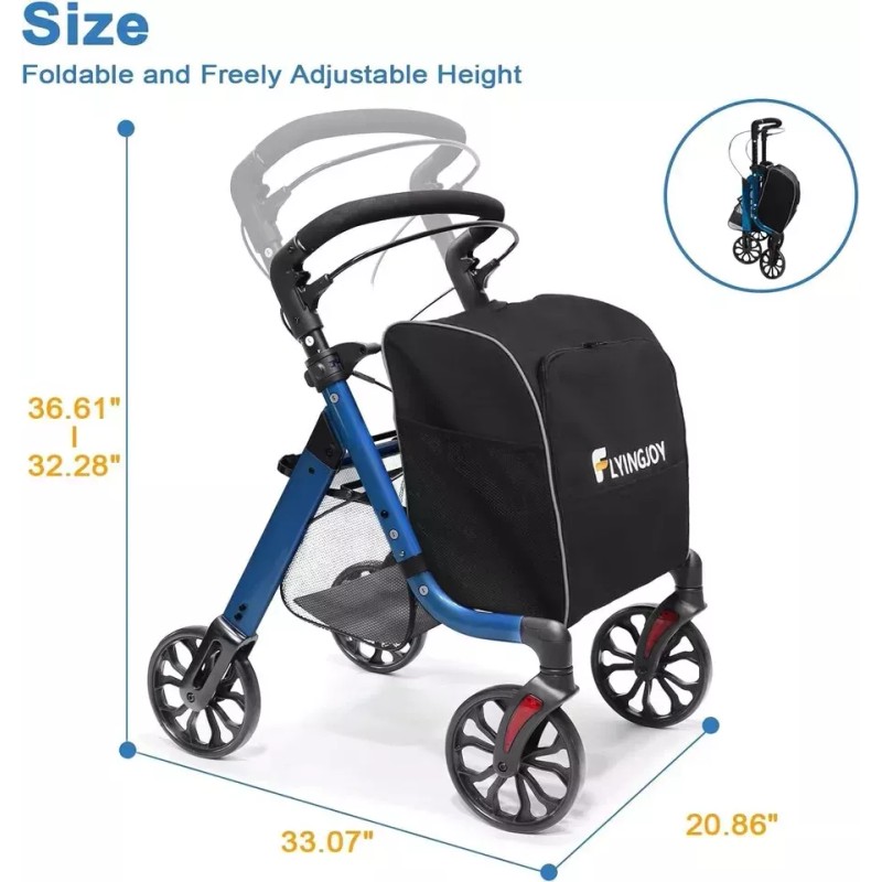 Walker FlyingJoy Rollator Walker-4-Wheel
