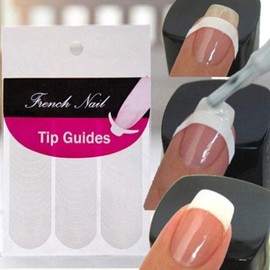 5 Sheets 240Pcs French Manicure Nail Art Stickers Strips, Guide Stickers Moon Shape Design Self-Adhesive Nail Sticker Tips for Manicure Decoration DIY Tools