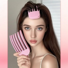 2Pack Hair Volume Clips,Volume Hair Clips for Fluffy Bangs,Volume Hair Clips for Women and Men, Volumizing Hair Comb Tool for Lifting Roots (Purple-Pink) Rose red 01