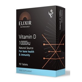 ELIXIR NUTROLOGY Vitamin D 1000iu - High Strength 90 Tablets, Supports Normal Immune System, Muscle Function & Bone Health - Vegetarian-Friendly. Made in The UK