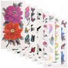 Healvian 24sheets Temporary Flower Stickers Easy to Apply for Parties