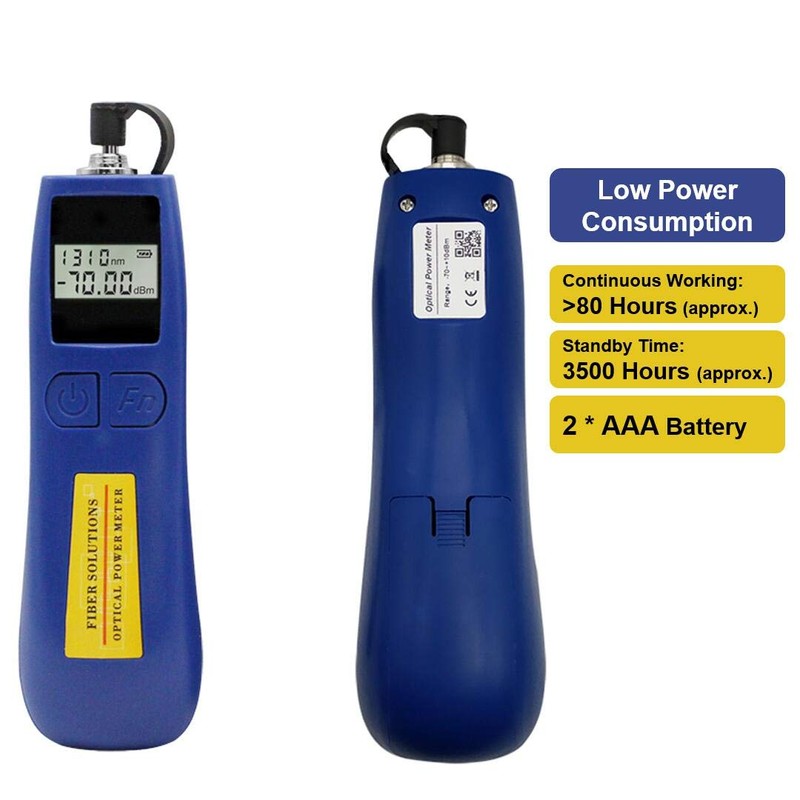 Qiirun Optical Power Meter -70~+10 dBm Fiber Light Meter for