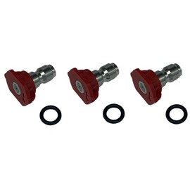 PHUOC LOC THO for 3PK Pressure Washer 1/4 QC Nozzle Tips, 0°, Red, 8 GPM (6 Month)