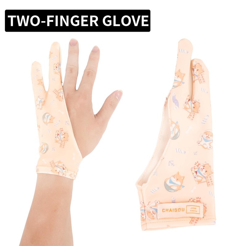 SPASEEBA Artist Drawing Glove Art Two-Finger Animal Print Glove for