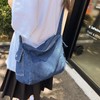LIZHAOCAI Denim Shoulder Handbag Casual Retro Style Tote Bag Convenient
