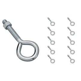 National Hardware N347-252 2160 Eye Bolt in Zinc plated, 10 pack,3/8" x 4"