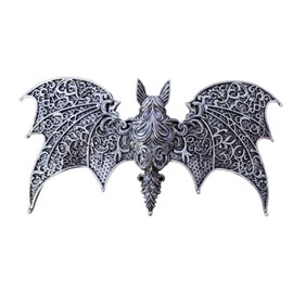 Vintage Celtic Bat Flower Hair Clips - Large Metal Medieval Style Barrettes for Women (bat & flower 5)