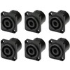 Greluma Pack of 6 4-Pin Panel Mount Speaker Socket Plug,
