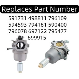 Carburetor Fits for Briggs and Stratton 591731 594593 796078 796109 794572 31A507 31A607 14.5Hp 15Hp 16Hp 17Hp 18.5Hp 19.5Hp 20Hp 21Hp Intek Engine Motors, Replacement for Nikki 697122 Carb